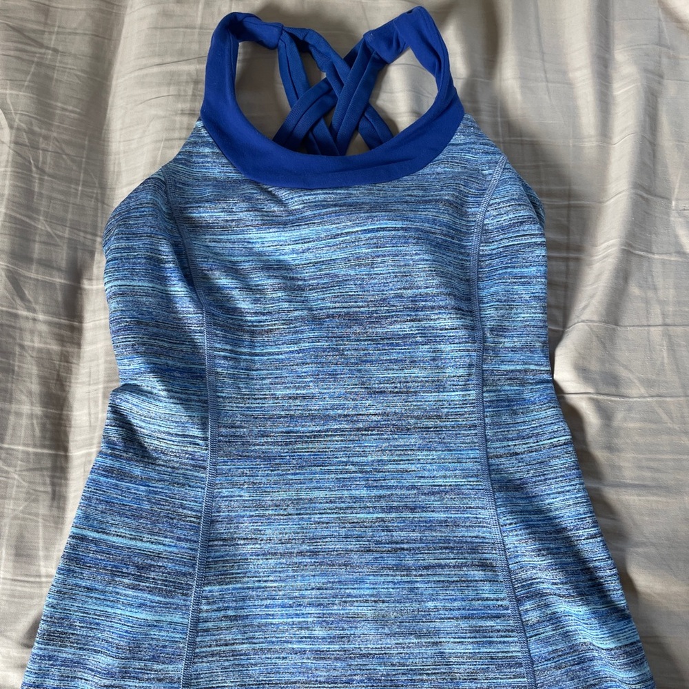 lululemon athletica Blue Space Dye Scoop Neck Racerback